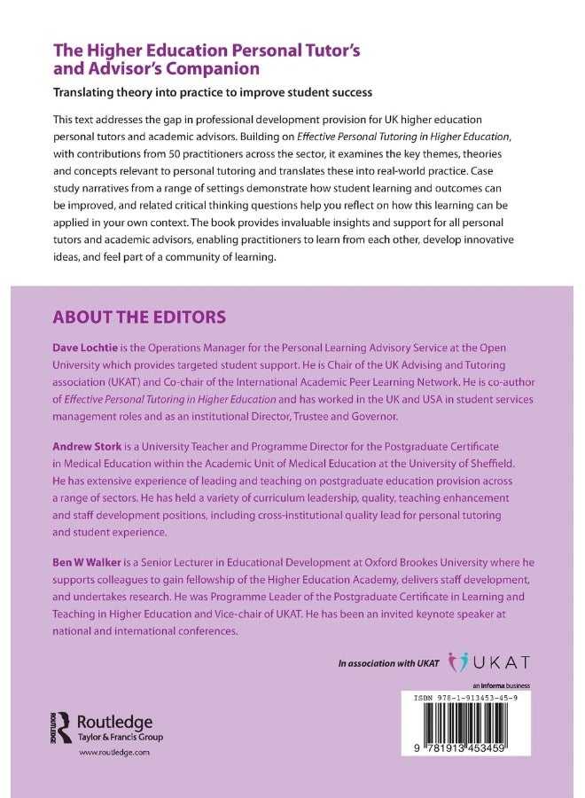 The Higher Education Personal Tutor’s and Advisor’s Companion: Translating Theory into Practice to Improve Student Success  - Image 2