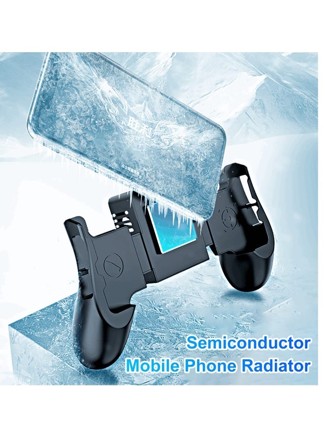 Mobile Game Controller + Active Cooling Fan Phone Radiator Grip, heat dissipation function,Semiconductor Mobile Game Controller Gamepads, Compatible with iOS/Android Phone Black - Image 1
