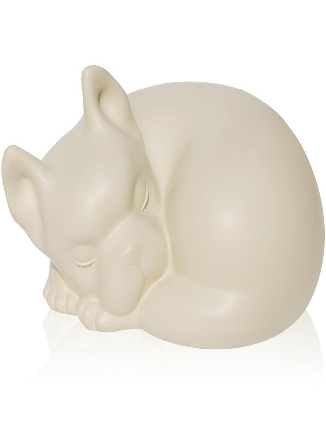 FUFYUKEY Dog Urn, Dog Urns for Ashes, for Pets Up to 75 Lbs, Sleeping Doggie Pet Memorial Keepsake Funeral Urn for Frenchie Dogs Ashes, White Resin Cremation French Bulldog Urns - Image 4
