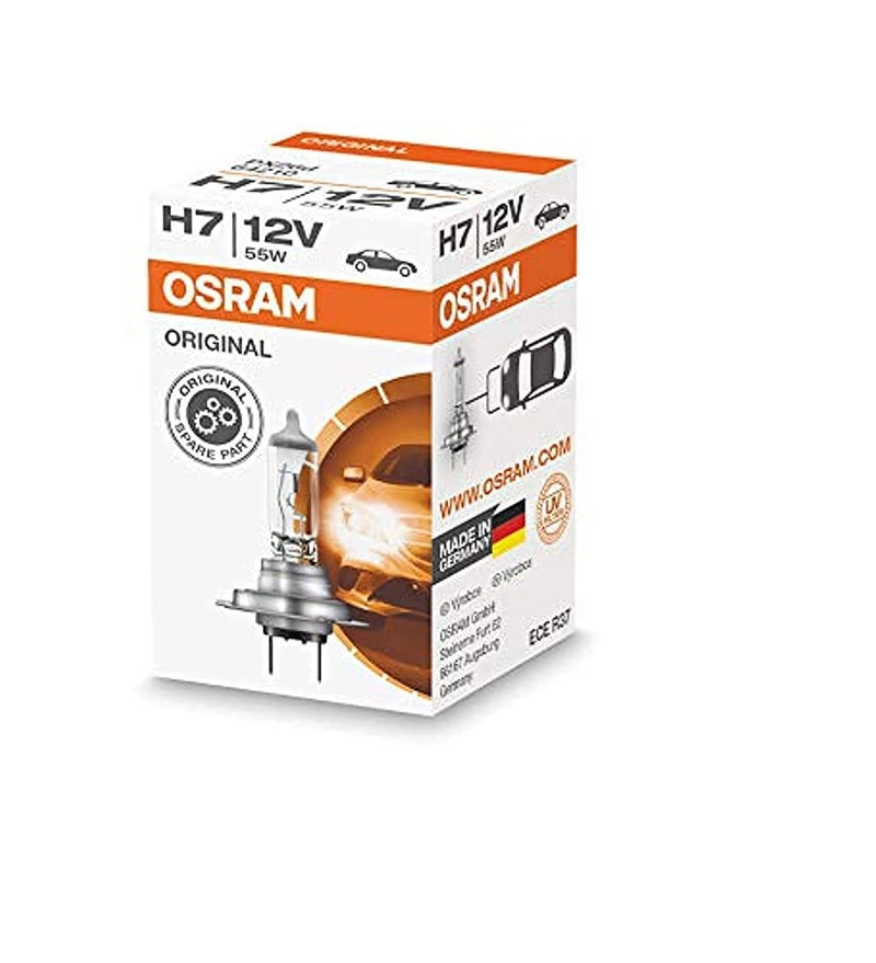 Osram / Sylvania Halogen H7 Headlight Bulb # 64210 - NEW OEM - 12V / 55W / PX26d - Made in Germany - Image 1