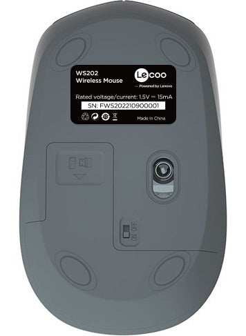 lecoo - Lenovo WS202 Wireless 1200DPI 4-Button Optical Mouse Gray - Image 1
