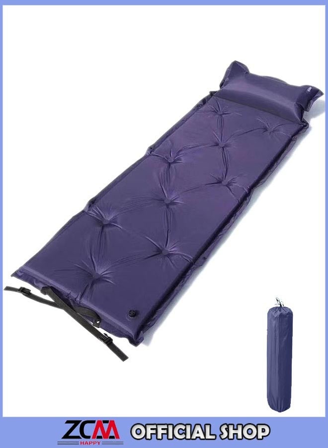 ZCM-HAPPY Outdoor Tent Mat Automatic Inflatable Sleeping Mat Moisture-proof Mat with Pillow 183x57x2.5 cm - Image 1