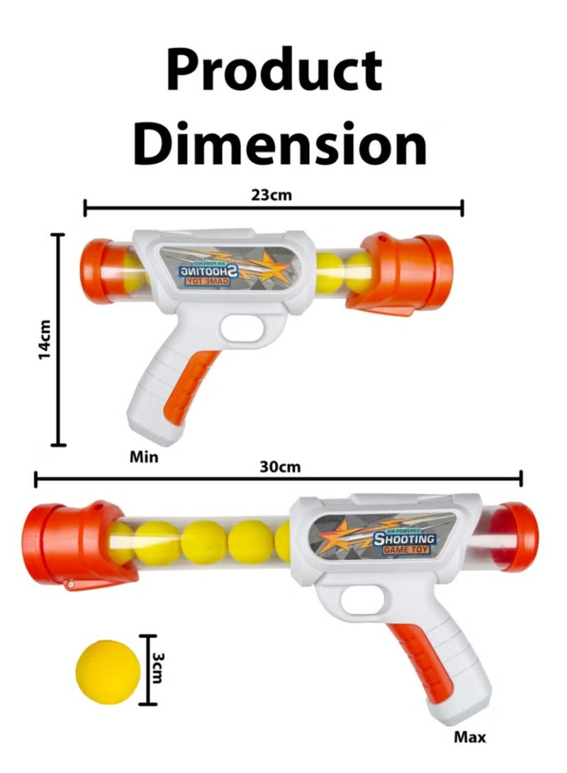 Yuwell Children’s Shooting Game Toy Air Power Manual Pressure Popper Soft Ball Gun For Kids 2 Airgun And 20 Foam Balls Power Blaster With 2 Targets Toys Guns Indoor Outdoor Activity Shooting Gun - Image 5