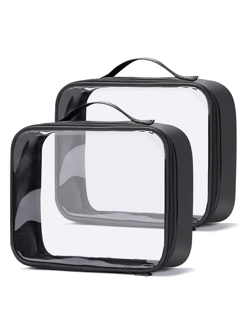 أوزيغالور 2 عبوة من حقائب أدوات الزينة الشفافة المعتمدة من إدارة أمن المواصلات الأمريكية، حقيبة مستحضرات تجميل PVC بحجم كوارت للرجال والنساء - Image 2