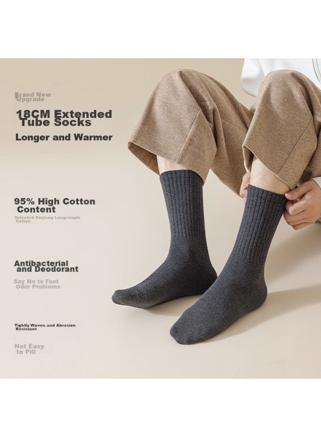 Miiow Men's Socks [7a Antibacterial 100% Pure Cotton] New 2025 Jacquard All-season Mid-calf Business Socks, 6 Pairs - Image 2