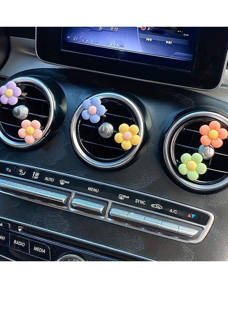 Cartoon Flower Car Air Vent Decorations, Cute Interior Vent Clips for Car, 6 Pieces - Image 5