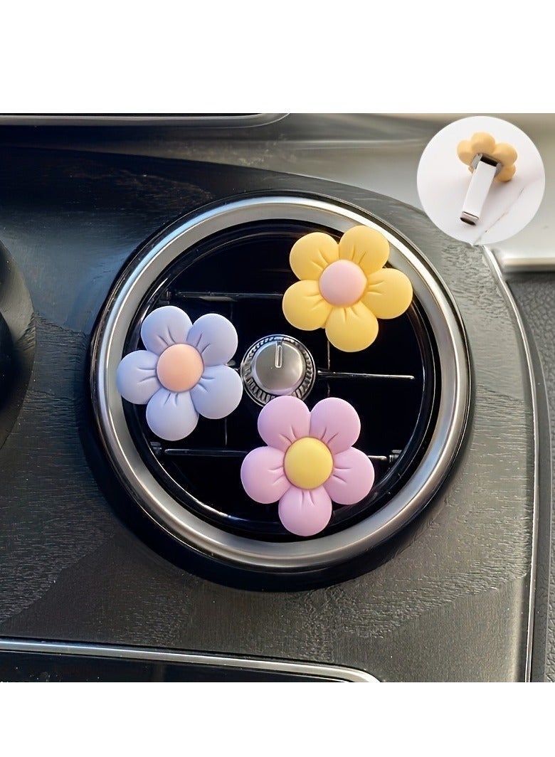 Cartoon Flower Car Air Vent Decorations, Cute Interior Vent Clips for Car, 6 Pieces - Image 4