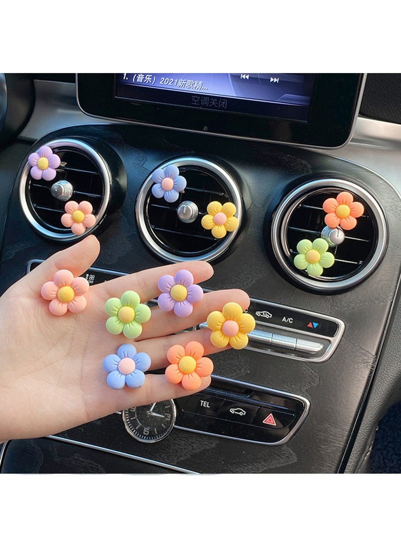 Cartoon Flower Car Air Vent Decorations, Cute Interior Vent Clips for Car, 6 Pieces - Image 1