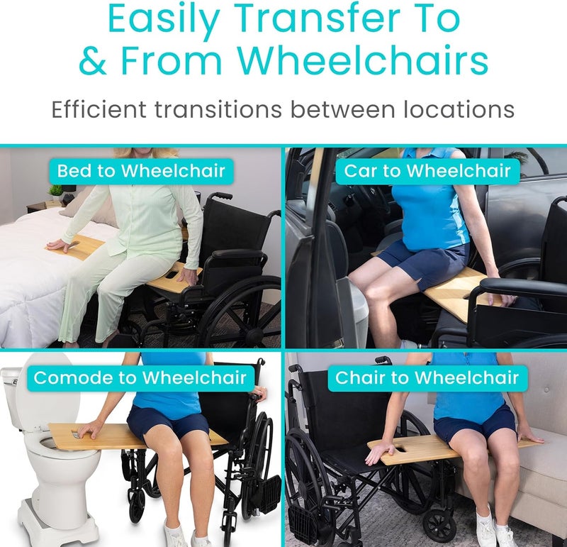 Vive Transfer Board 30 by 8  Patient Slide Assist Device  Transferring from Wheelchair to Bed Toilet Car Bathtub  Heavy Duty Sliding for Elderly Seniors Disabled  Transport Platform - Image 4