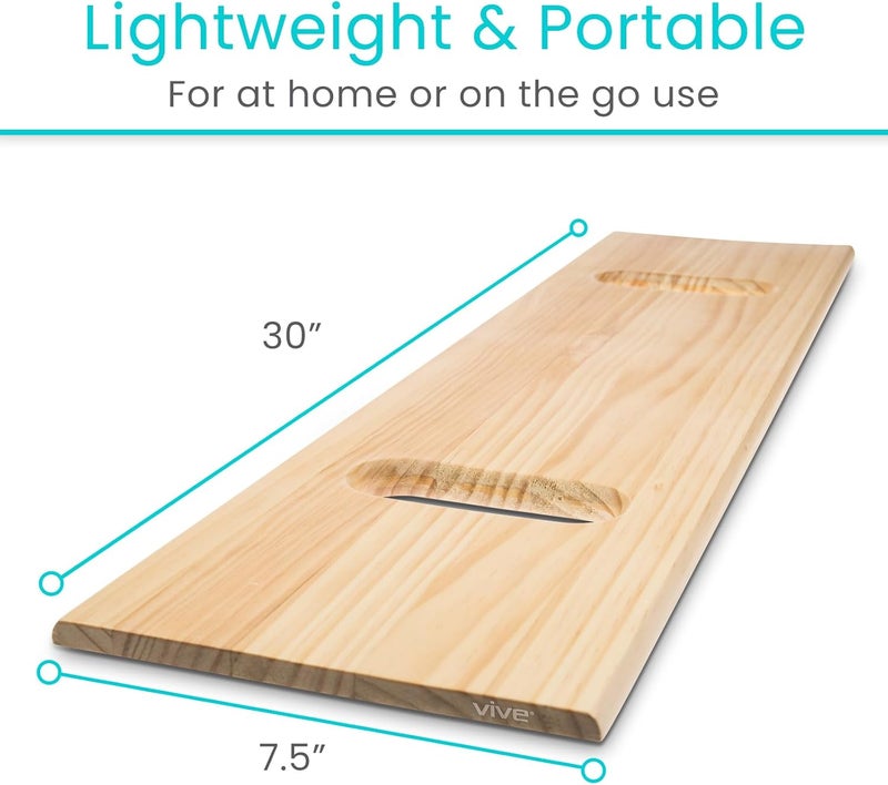Vive Transfer Board 30 by 8  Patient Slide Assist Device  Transferring from Wheelchair to Bed Toilet Car Bathtub  Heavy Duty Sliding for Elderly Seniors Disabled  Transport Platform - Image 2