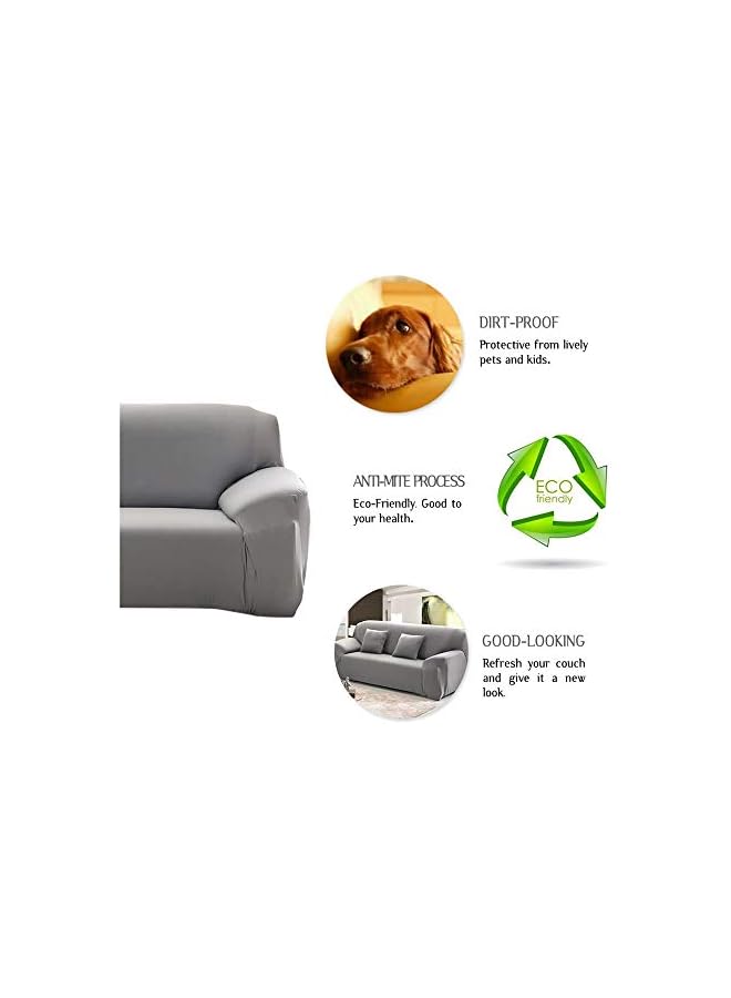 The Bros غطاء أريكة على شكل L، غطاء أريكة مرن ناعم وسميك للأريكة على شكل L، 2 قطعة. غطاء أريكة (لون 4، 3 مقاعد + 2 مقاعد) - Image 5