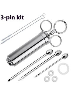 yongsheng Marinade Meet Bbq Sauce Injector Needles Syringe Silver-6x3X18CM-304 Stainless Steel Seasoning Injector  - Image 2