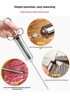 yongsheng Marinade Meet Bbq Sauce Injector Needles Syringe Silver-6x3X18CM-304 Stainless Steel Seasoning Injector  - Image 3
