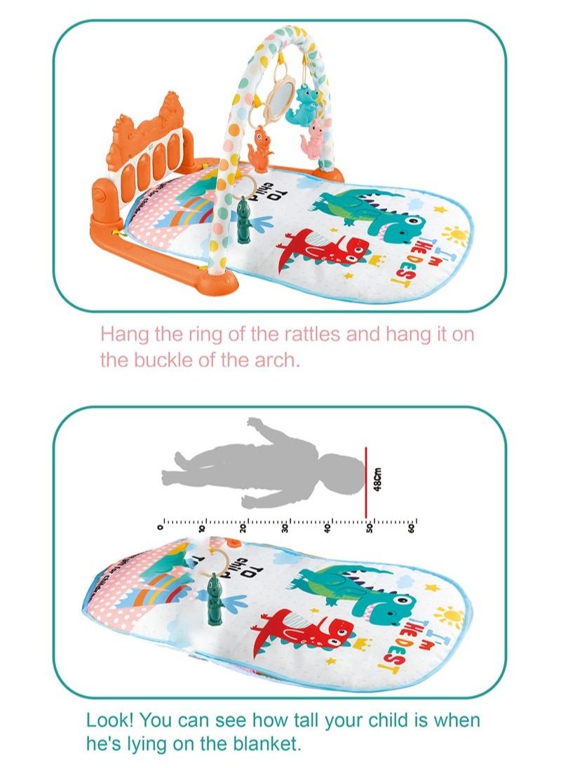 Sharpdo - Baby Gym Play Mat With Pedal Piano Kids' Fitness Mat Soft and Durable Exercise Mat for Children's Workouts and Playtime - Image 1