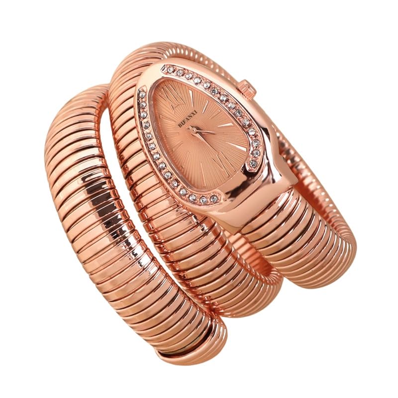 BIFANXI® Women's Snake-Shaped Bracelet Watch | Stylish Quartz Wristwatch with Oval Dial | 50m Waterproof Ladies' Fashion Watch for Weddings & Parties-IMP - Image 1