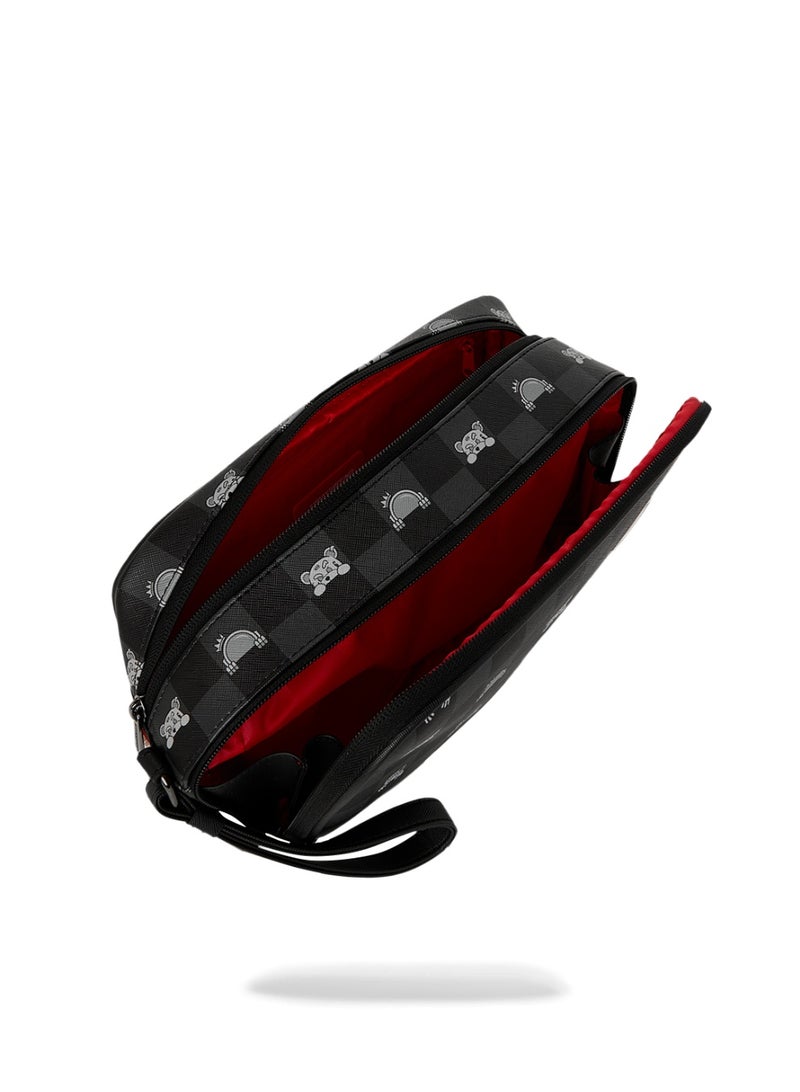 SPRAYGROUND GRAY PEEKING CHARACTER CHECK TOILETRY BRICK - Image 4