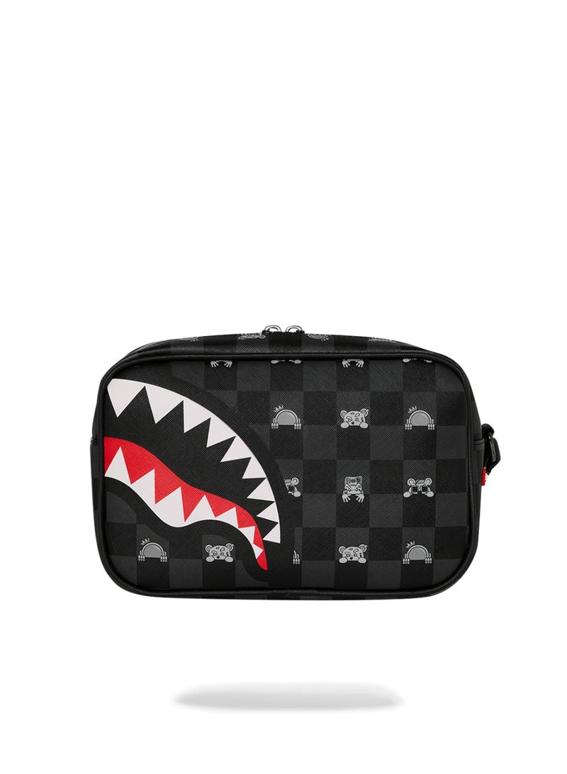 SPRAYGROUND GRAY PEEKING CHARACTER CHECK TOILETRY BRICK - Image 3