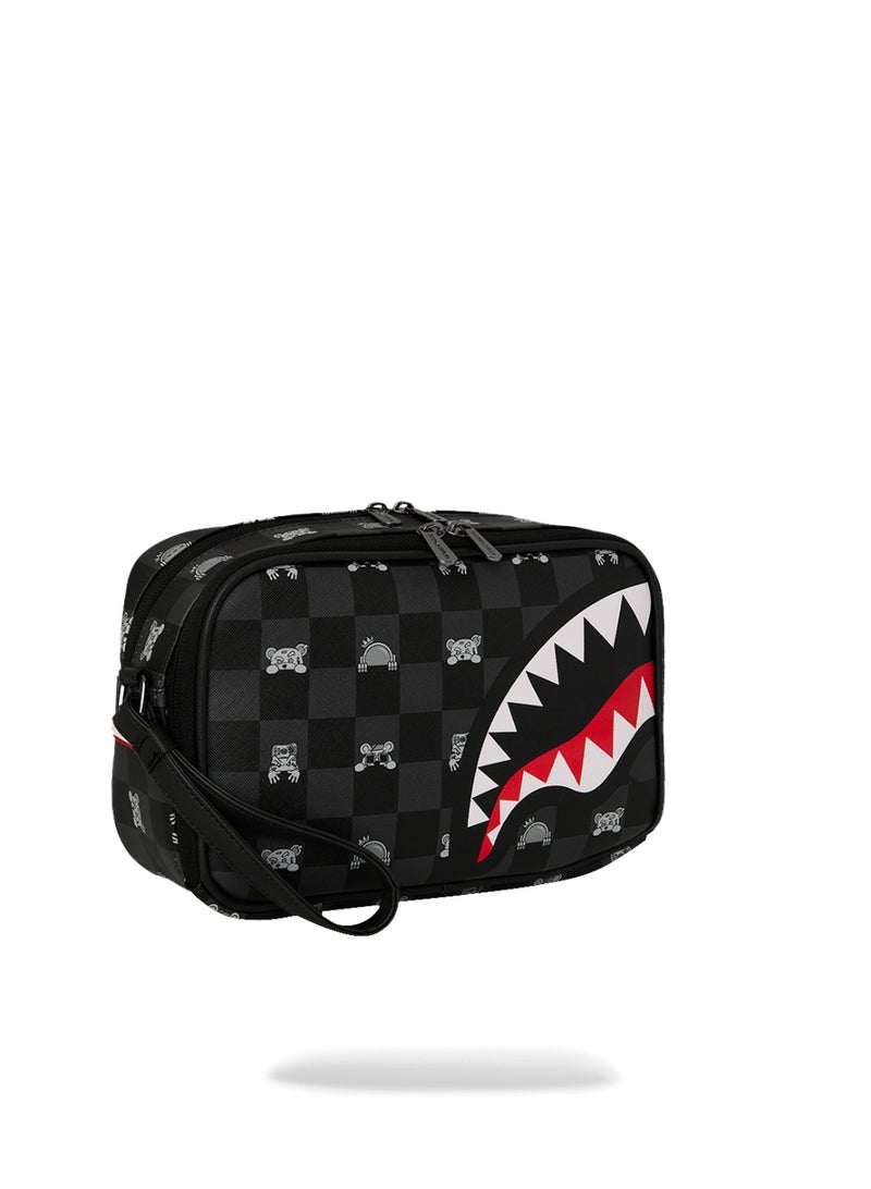 SPRAYGROUND GRAY PEEKING CHARACTER CHECK TOILETRY BRICK - Image 2