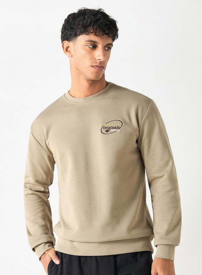 Lee Cooper Embroidered Sweatshirt with Long Sleeves and Crew Neck - Image 1