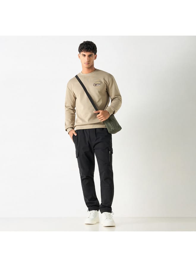 Lee Cooper Lee Cooper Embroidered Sweatshirt with Long Sleeves and Crew Neck  - Image 2