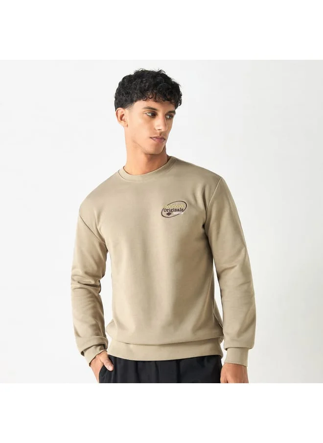 Lee Cooper Lee Cooper Embroidered Sweatshirt with Long Sleeves and Crew Neck