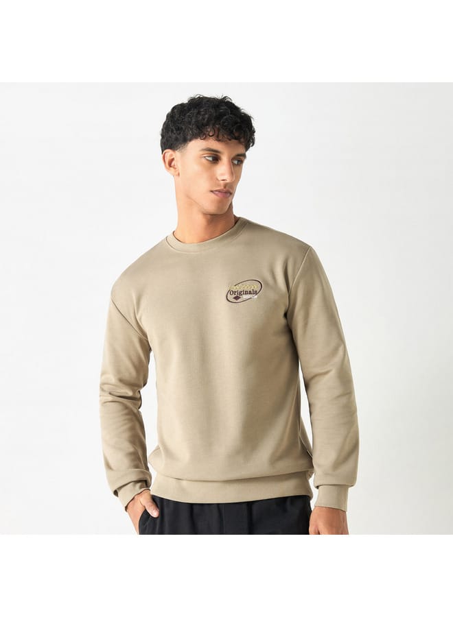 Lee Cooper Lee Cooper Embroidered Sweatshirt with Long Sleeves and Crew Neck  - Image 1
