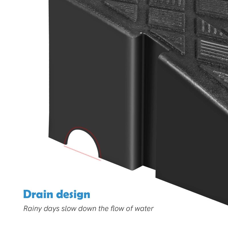 Outdoor Threshold Ramp 25x27x11cm Cushion Mat Driveway Curb Wheelchair Ramp Access - Image 4