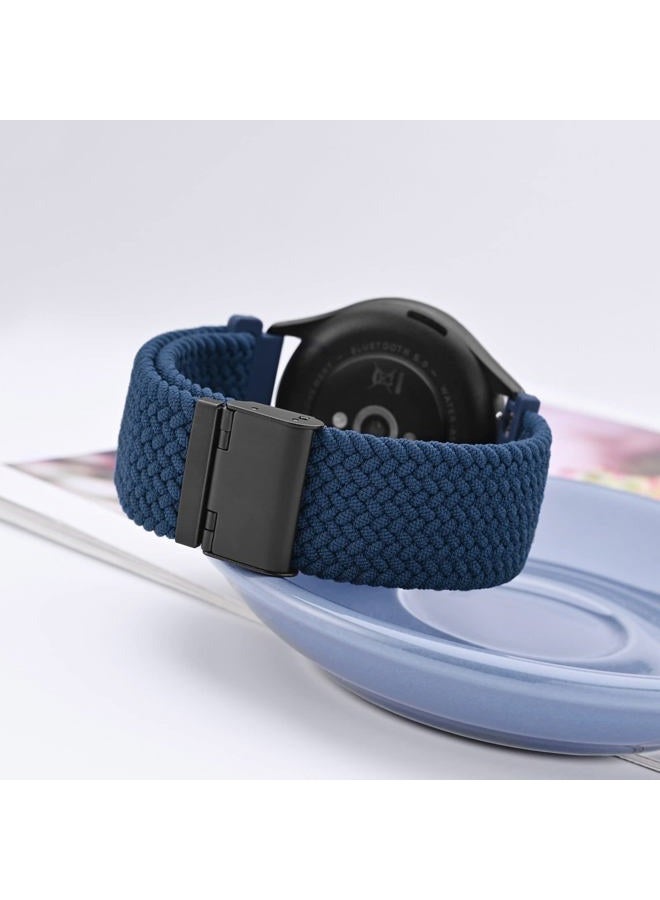 WOCCI 20mm Braided Nylon Watch Band for Men and Women, Quick Release, Black Stainless Steel Buckle (Blue) - Image 2