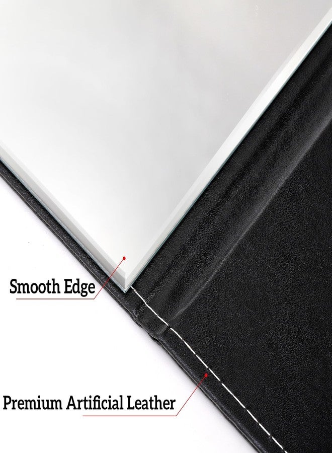 Goaste 3 Pack Portable Folding Makeup Mirror with Stand, 8x6 Inches PU Leather Travel Vanity Mirror, Adjustable Office Tabletop Mirror for Cosmetics Personal Beauty, Assorted Colors - Image 4