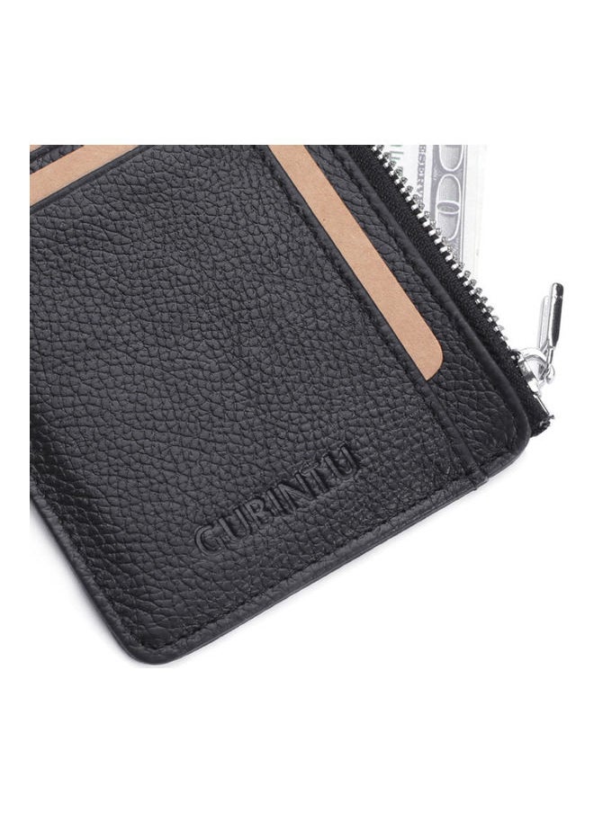 Beauenty Zipper Detail Leather Wallet Black  - Image 5