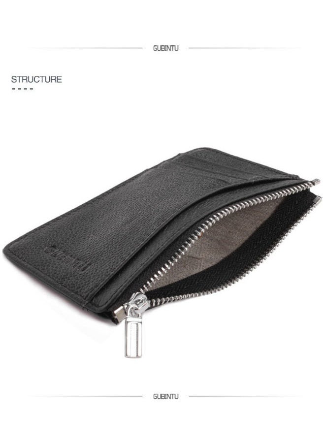 Beauenty Zipper Detail Leather Wallet Black  - Image 3