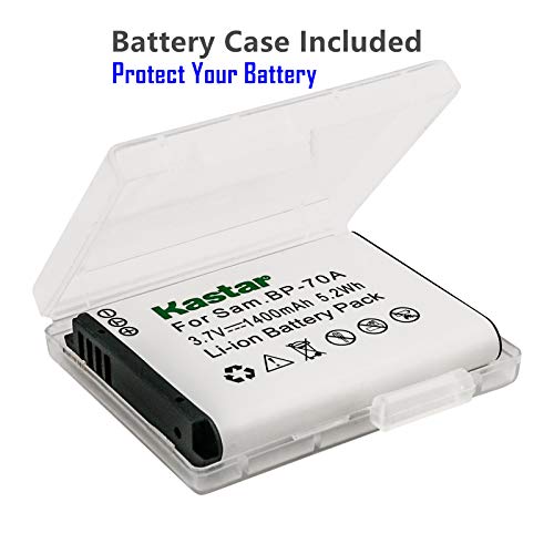 Kastar Battery (X2) & LCD Slim USB Charger for Samsung BP-70A, BP70A, EA-BP70A and ES65 ES67 ES70 ES71 ES73 ES74 PL80 PL81 PL100 PL101 SL50 SL600 SL605 SL630 ST60 ST61 ST70 ST71 TL105 TL110 TL205 - Image 5