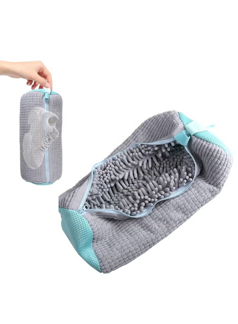 Shoe Wash Bags, Shoe Bag for Washing Machine, Reusable and Durable Zipper Plush Shoe Laundry Bag, Shoe Cleaner for Shoes, Sneakers, Trainers, Tennis Shoes, Slippers  - Image 1