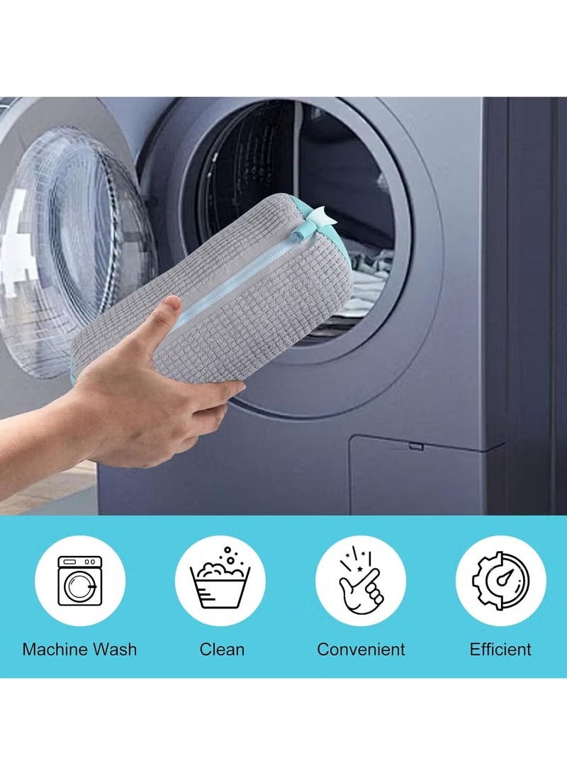 Shoe Wash Bags, Shoe Bag for Washing Machine, Reusable and Durable Zipper Plush Shoe Laundry Bag, Shoe Cleaner for Shoes, Sneakers, Trainers, Tennis Shoes, Slippers  - Image 3
