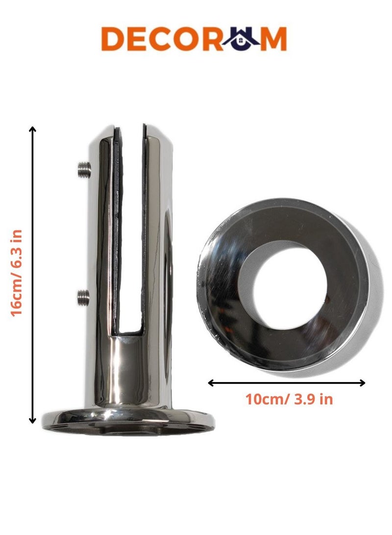 Decorum Stainless Steel Spigot Round For Swimming Pool Fence And Balcony Garden Fencing Clamp -160mm - Image 3