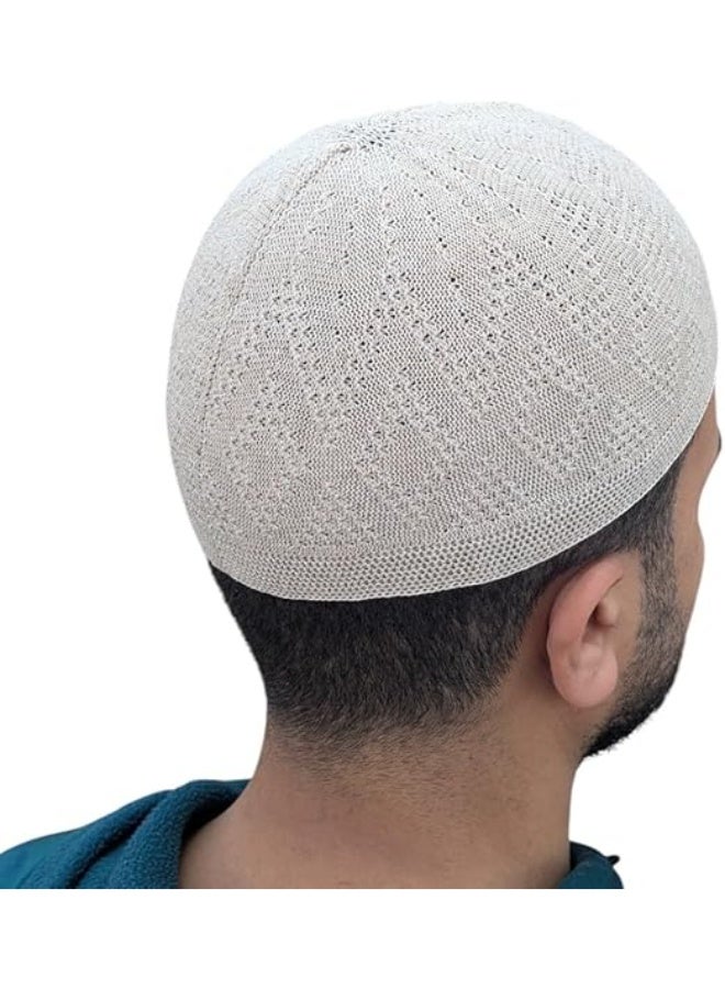 Muslim prayer cap made of Turkish cotton – designed for Islamic prayers and occasions, fits the shape of the head, one size fits all. - Image 1