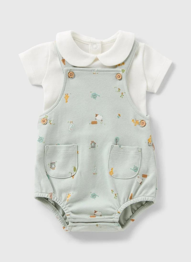 Matalan Baby Sage Farm Animal Romper Set