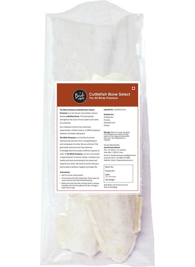 The Birds Company All Life Stages Premium Cuttlefish Bone Chunks, Bird Calcium for Finches, Budgies, Conures, Lovebirds, Cockatiels, African Grey, Macaws, Cockatoo, Eclectus, 100 g - Image 4