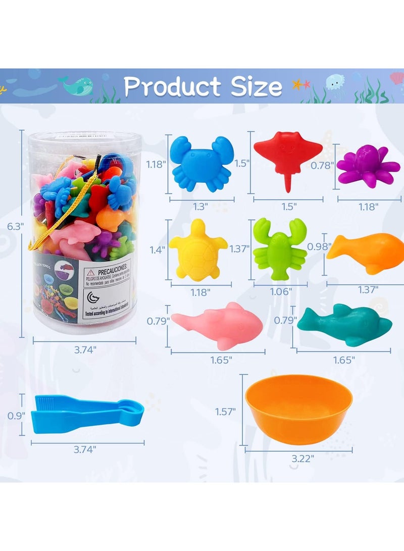 Counting Ocean Animals Matching Game with Sorting cups, Preschool Learning Activities for Math Color Sorting Educational Sensory Montessori Toys for Kids Aged 3 4 5 Years Old Boys Girls - Image 3
