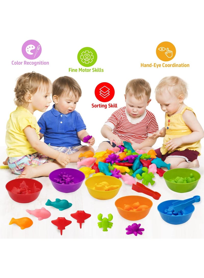 Counting Ocean Animals Matching Game with Sorting cups, Preschool Learning Activities for Math Color Sorting Educational Sensory Montessori Toys for Kids Aged 3 4 5 Years Old Boys Girls - Image 5