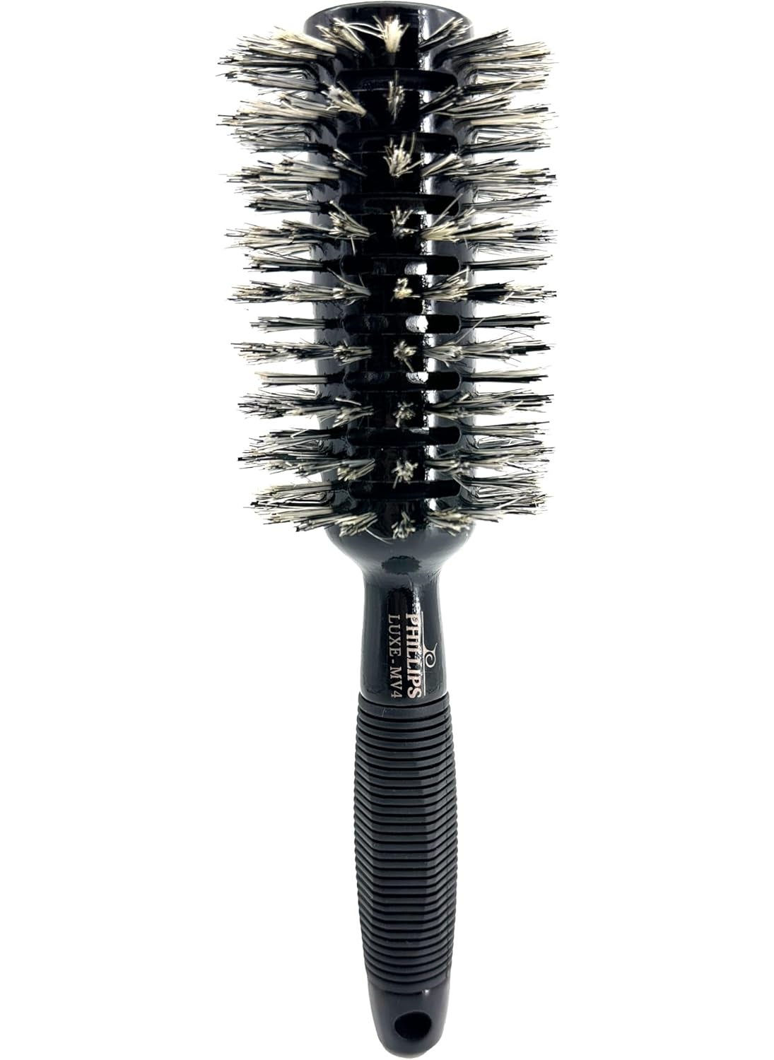 Phillips Brush - Phillips Brush Luxe Monster Vent 4 Professional Hair Brush 275 Diameter Barrel  Black  Rose Gold Vented Hairbrush with Nylon Reinforced Boar Hair Bristles Ergonomic Rubber Grip - Image 1