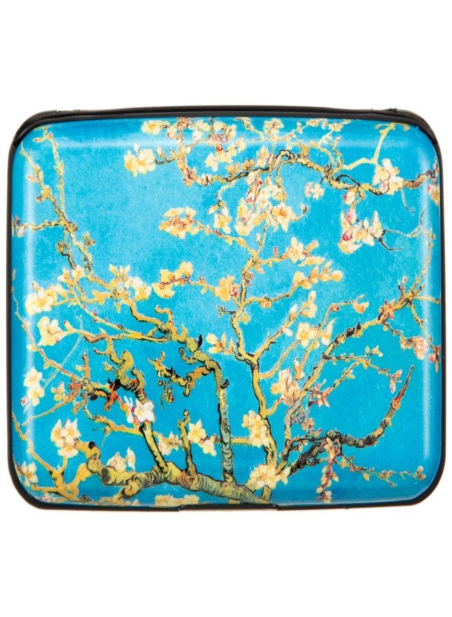 Kaabao Credit Card Holder Small RFID Blocking Wallet Business Metal Slim Mini Aluminum Hard Case for Women Men Gift (Almond Blossoms) - Image 1