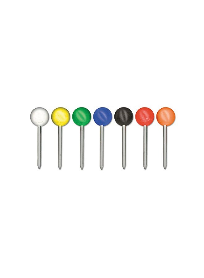 ADVANTUS Medium Head Map Tacks, 3/8-Inch Shank, 3/16-Inch Head, Box of 100, Assorted Colors (MTA) - Image 1