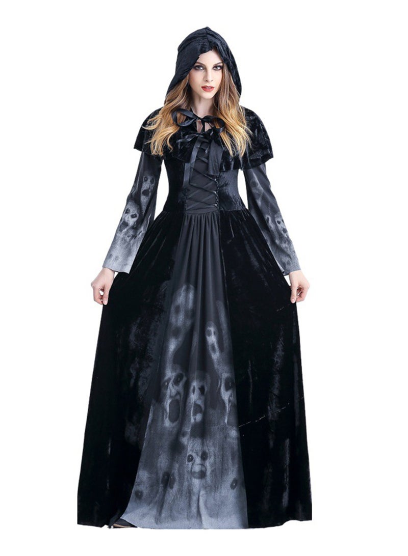 Witch Costume For Women ，Wicked Witch Black Dress Outfit ，Movies And Video Games Hallowee Costume For Women - Image 2
