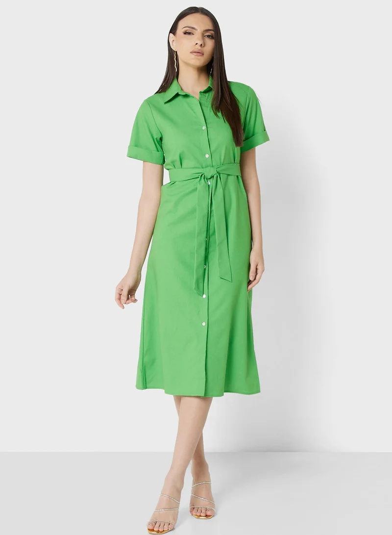 ELLA Belted Shirt Dress