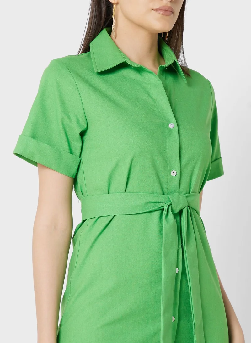 ELLA Belted Shirt Dress
