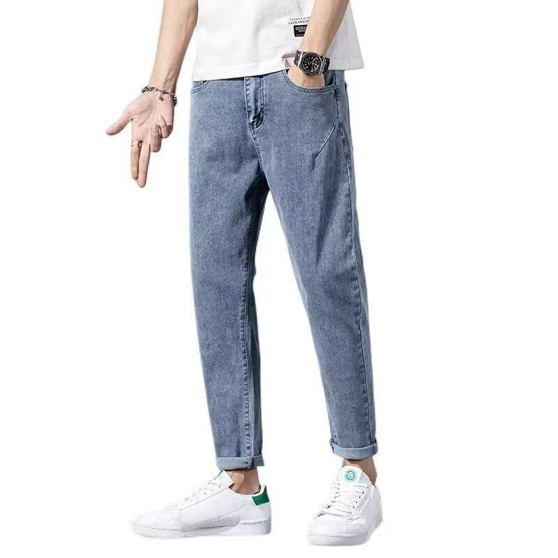Men's Jeans Spring Korean Fashion Vintage Washed Straight Denim - Image 1