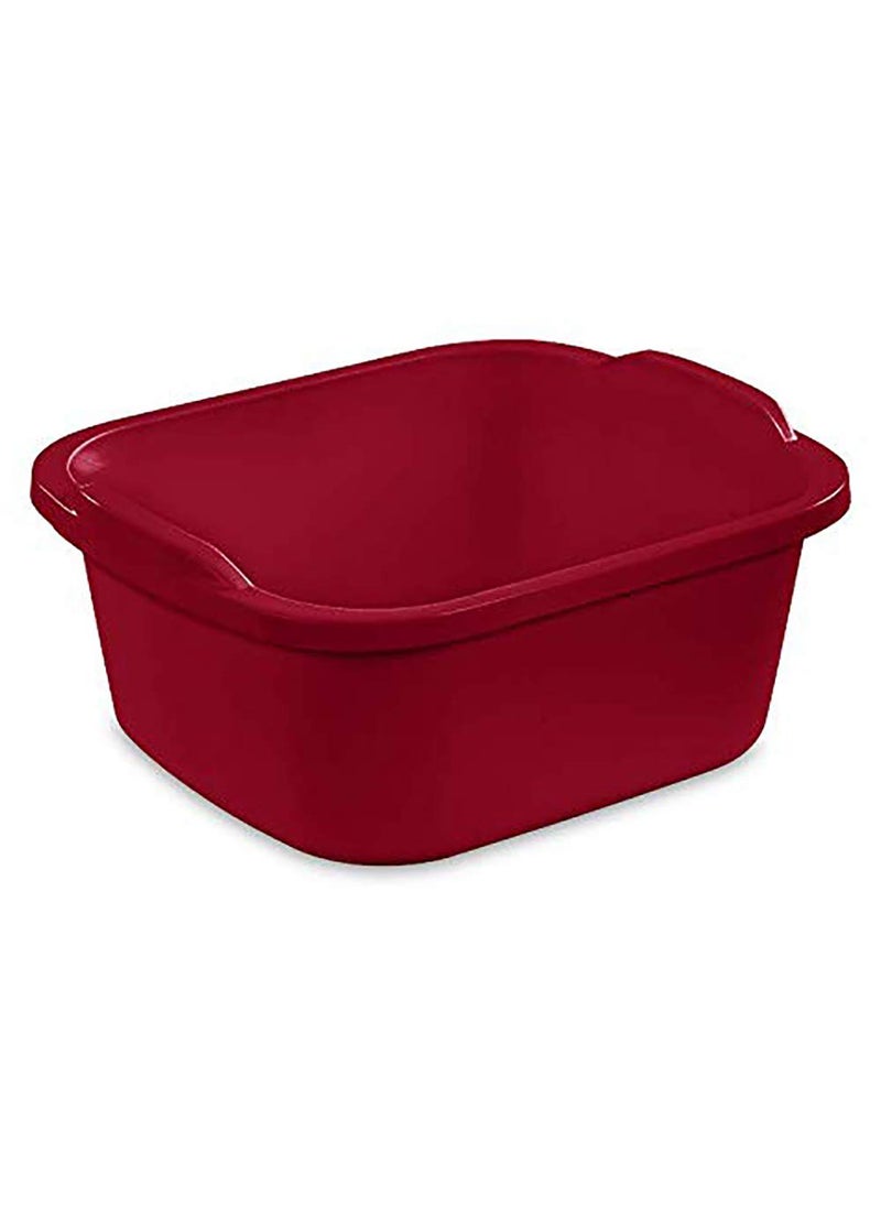 Tribello Tribello Plastic Wash Tub Dishpan Basin and Foot Bath for Soaking Feet Laundry Hand Wash Bucket Dish Pans for Washing and Storage Cleaning Supplies  12 Quarts  Heavy Duty  Made in USA Red 