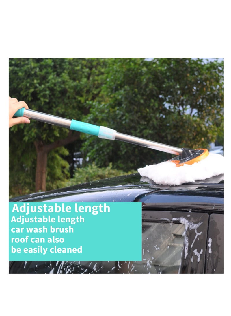 اوميرا فرشاة تنظيف السيارة من المايكروفايبر المبشور بالحليب 125 سم مع مقبض طويل، مستلزمات تنظيف السيارة، ملحقات ادوات غسيل السيارات، مجموعة العناية بالسيارة وفرشاة متعددة الاستخدامات لتنظيف الارضيات - Image 4