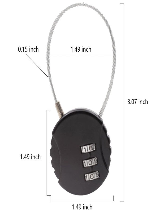 Comemela 3 PCS 3-Digit Combination Lock Gym Locker Lock Waterproof Outdoor Mini Wire Rope Combination Padlock for Zippers, Backpacks, Trolley Cases, Gym Lockers, Fence - Image 5